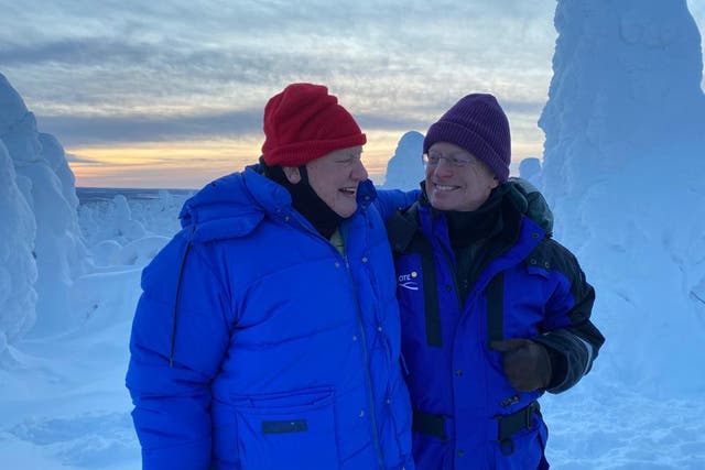 <p>Friends in the Arctic: David Attenborough and Mike Gunton</p>